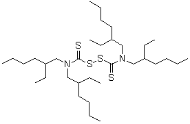 Tetrakis(2-ethylhexyl)thiuram disulfide molecular structure (CAS 37437-21-1)