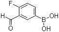 4-氟-3-醛基苯硼酸分子结构 (CAS 374538-01-9)