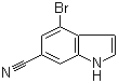 4-溴-1H-吲哚-6-甲腈分子结构 (CAS 374633-29-1)