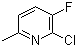 2-氯-3-氟-6-甲基吡啶分子结构 (CAS 374633-32-6)