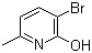 3-溴-2-羟基-6-甲基吡啶分子结构 (CAS 374633-33-7)