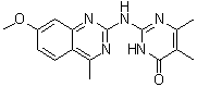structure of CAS# 374913-63-0, 2-[(7-Methoxy-4-methyl-2-quinazolinyl)amino]-5,6-dimethyl-4(3H)-pyrimidinone