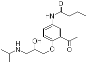 structure of CAS# 37517-30-9, Acebutolol;N-[3-Acetyl-4-(2-hydroxy-3-propan-2-ylamino-propoxy)-phenyl]butanamide