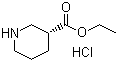 (R)-哌啶-3-甲酸乙酯盐酸盐分子结构 (CAS 37675-19-7)