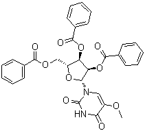 5-甲氧基尿苷 2',3',5'-三苯甲酸酯分子结构 (CAS 37805-86-0)