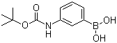 3-叔丁氧羰基氨基苯硼酸分子结构 (CAS 380430-68-2)