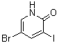 5-溴-3-碘-2(1H)-吡啶酮分子结构 (CAS 381233-75-6)