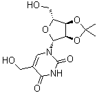 5-(羟甲基)-2',3'-O-(异丙亚基)尿苷分子结构 (CAS 3816-77-1)