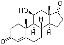 结构式 CAS# 382-44-5, 11beta-羟基-4-雄甾烯-3,17-二酮