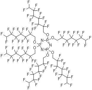 structure of CAS# 3830-74-8, 2,2,4,4,6,6-Hexakis((2,2,3,3,4,4,5,5,6,6,7,7-dodecafluoroheptyl)oxy)-2,2,4,4,6,6-hexahydro-1,3,5,2,4,6-triazatriphosphorine