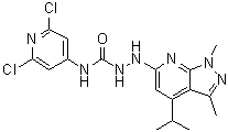 N-(2,6-二氯-4-吡啶基)-2-[1,3-二甲基-4-异丙基-1H-吡唑并[3,4-b]吡啶-6-基]肼基甲酰胺分子结构 (CAS 383150-41-2)