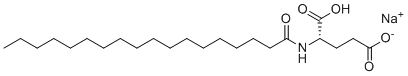 N-(1-氧代十八烷基)-L-谷氨酸单钠盐分子结构 (CAS 38517-23-6)