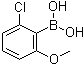 structure of CAS# 385370-80-9, 2-Chloro-6-methoxybenzeneboronic acid;6-Chloro-2-methoxyphenylboronic acid