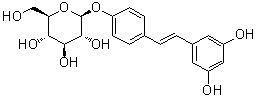 白藜芦醇 4'-O-beta-D-吡喃葡萄糖苷分子结构 (CAS 38963-95-0)