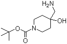 4-(氨基甲基)-4-羟基哌啶-1-甲酸叔丁酯分子结构 (CAS 392331-66-7)