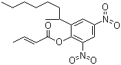 结构式 CAS# 39300-45-3, 敌螨普; 2-异辛基-4,6-二硝基苯基 2-丁烯酸酯