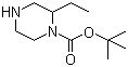 1-N-Boc-2-乙基哌嗪分子结构 (CAS 393781-71-0)