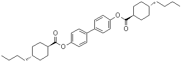 (反式,反式)-4-丁基环己烷羧酸 [1,1'-联苯]-4,4'-二基酯分子结构 (CAS 398138-22-2)