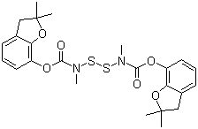 二硫代双(甲基氨基甲酸) 双(2,3-二氢-2,2-二甲基-7-苯并呋喃)酯分子结构 (CAS 39995-74-9)