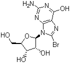 8-溴鸟苷分子结构 (CAS 4016-63-1)
