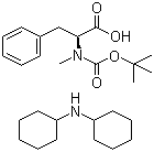N-叔丁氧羰基-N-甲基-L-苯丙氨酸二环己胺盐分子结构 (CAS 40163-88-0)