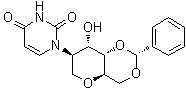 1,5-脱水-2-脱氧-2-(3,4-二氢-2,4-二氧代-1(2H)-嘧啶基)-4,6-O-[(R)-苯基亚甲基]-D-阿卓糖醇分子结构 (CAS 401906-98-7)