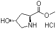 反式-4-羟基-L-脯氨酸甲酯盐酸盐分子结构 (CAS 40216-83-9)