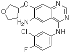 结构式 CAS# 402855-03-2, N4-(3-氯-4-氟苯基)-7-[[(3R)-四氢-3-呋喃基]氧基]-4,6-喹唑啉二胺