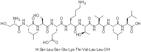 L-丝氨酰-L-亮氨酰-L-丝氨酰-L-alpha-谷氨酰-L-赖氨酰-L-苏氨酰-L-缬氨酰-L-亮氨酰-L-亮氨酸分子结构 (CAS 405874-47-7)
