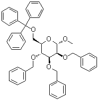 甲基 2,3,4-三-O-苄基-6-O-三苯基甲基-alpha-D-吡喃甘露糖苷分子结构 (CAS 40653-13-2)