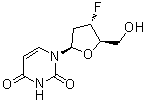 2',3'-二脱氧-3'-氟尿苷分子结构 (CAS 41107-56-6)