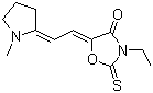 3-乙基-5-[2-(1-甲基吡咯烷-2-亚基)乙亚基]-2-硫酮恶唑烷-4-酮分子结构 (CAS 41504-26-1)