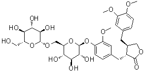 牛蒡苷元 4'-beta-龙胆双糖苷分子结构 (CAS 41682-24-0)