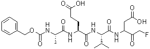 N-[(苯基甲氧基)羰基]-L-丙氨酰-L-alpha-谷氨酰-N-[(1S)-1-(羧甲基)-3-氟-2-氧代丙基]-L-缬氨酰胺分子结构 (CAS 419543-05-8)