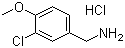 3-氯-4-甲氧基苄胺盐酸盐分子结构 (CAS 41965-95-1)