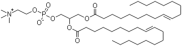 structure of CAS# 4235-95-4, Dierucoyl phosphatidylcholine;1,2-Dioleoyl-sn-glycero-3-phosphocholine; [R-(Z,Z)]-(7-oleoyl-4-oxido-10-oxo-3,5,9-trioxa-4-phosphaheptacos-18-enyl)trimethylammonium 4-oxide