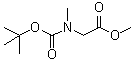 N-(叔丁氧羰基)肌氨酸甲酯分子结构 (CAS 42492-57-9)