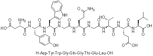 L-alpha-天冬氨酰-L-酪氨酰-L-色氨酰甘氨酰-L-谷氨酰胺酰甘氨酰-L-苏氨酰-L-alpha-谷氨酰-L-亮氨酸分子结构 (CAS 425633-60-9)