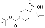4-烯丙基-1-(叔丁氧羰基)哌啶-4-羧酸分子结构 (CAS 426842-70-8)