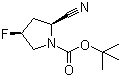 1-叔丁氧羰基-(2S,4S)-2-氰基-4-氟吡咯烷分子结构 (CAS 426844-76-0)
