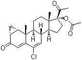醋酸环丙氯地孕酮分子结构 (CAS 427-51-0)