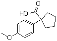 结构式 CAS# 43050-28-8, 1-(4-甲氧基苯基)环戊烷羧酸