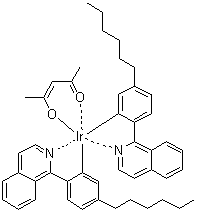 二[5-己基-2-(1-异喹啉基)苯基](2,4-戊二酮)铱分子结构 (CAS 435294-13-6)