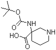 3-[(叔丁氧羰基)氨基]-3-哌啶羧酸分子结构 (CAS 436867-71-9)