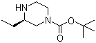 (R)-1-叔丁氧羰基-3-乙基哌嗪分子结构 (CAS 438050-08-9)