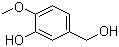 3-羟基-4-甲氧基苯甲醇分子结构 (CAS 4383-06-6)