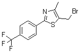 5-(溴甲基)-4-甲基-2-[4-(三氟甲基)苯基]-1,3-噻唑分子结构 (CAS 439134-78-8)
