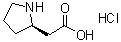(2R)-2-吡咯烷乙酸盐酸盐分子结构 (CAS 439918-59-9)
