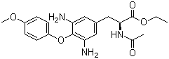 Ethyl 2-(acetylamino)-3-[3,5-diamino-4-(4-methoxyphenoxy)phenyl]propanoate molecular structure (CAS 440667-78-7)