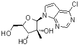 4-氯-7-(2-C-甲基-beta-D-呋喃核糖基)-7H-吡咯并[2,3-d]嘧啶分子结构 (CAS 443642-33-9)